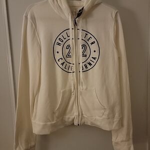 Hollister White Zip-Up Jacket